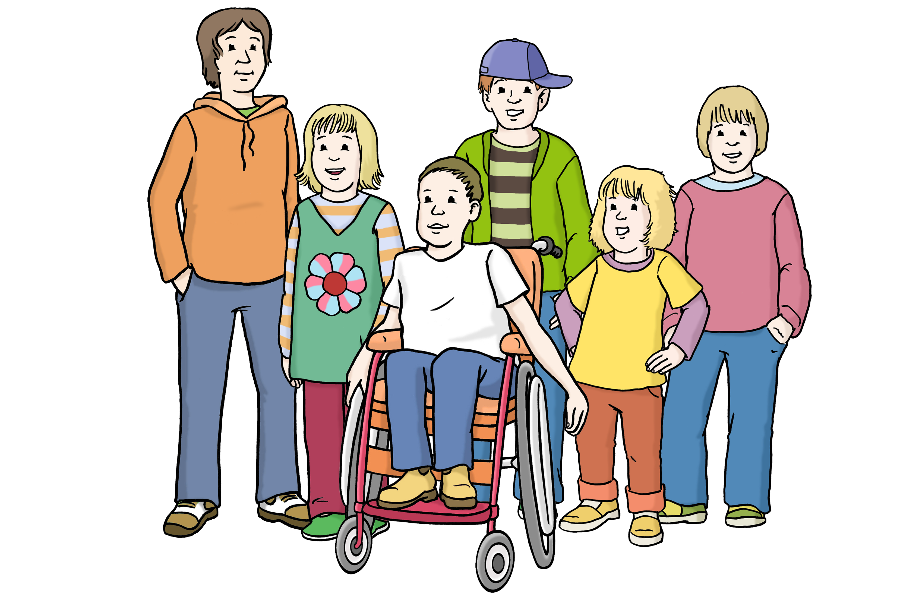 Kinder (Quelle:Lebenshilfe für Menschen mit geistiger Behinderung Bremen e.V., Illustrator Stefan Albers, Atelier Fleetinsel, 2013)